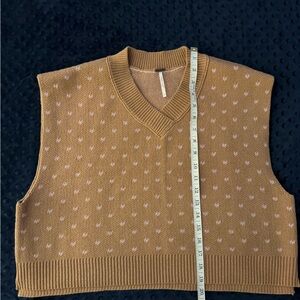 Free People Knit Sleeveless Sweater Heart Vest